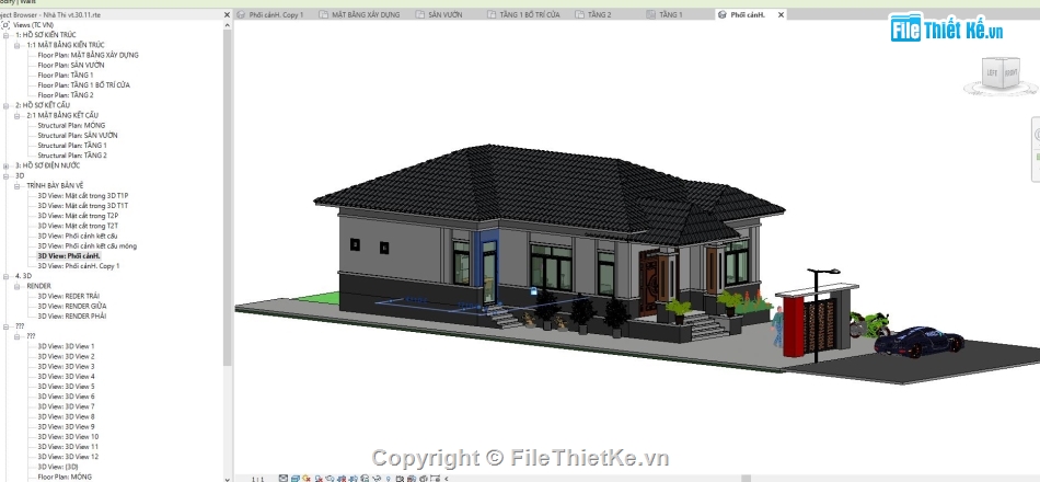 file revit biệt thự 1 tầng,Revit biệt thự vườn,Bản vẽ revit biệt thự,Biệt thự mái nhật revit,File revit nhà vườn,File revit nhà 1 tầng